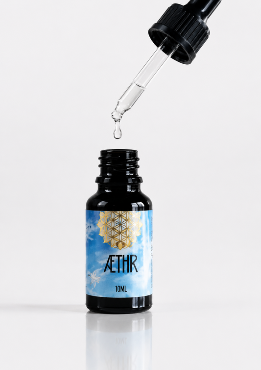 concentrated Egyptian Blue Lotus Flower Essence for emotional balance and calm awareness, 10ml bottle.